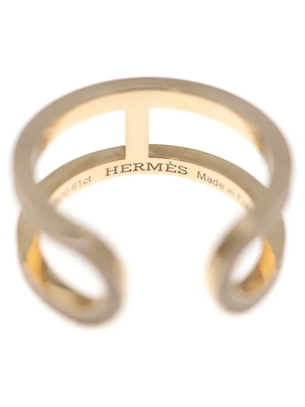 Hermes Chaine D'ancre Diamond 18k Pink Gold Ring